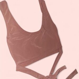 Chic Mauve Crop Top with Tie Detail